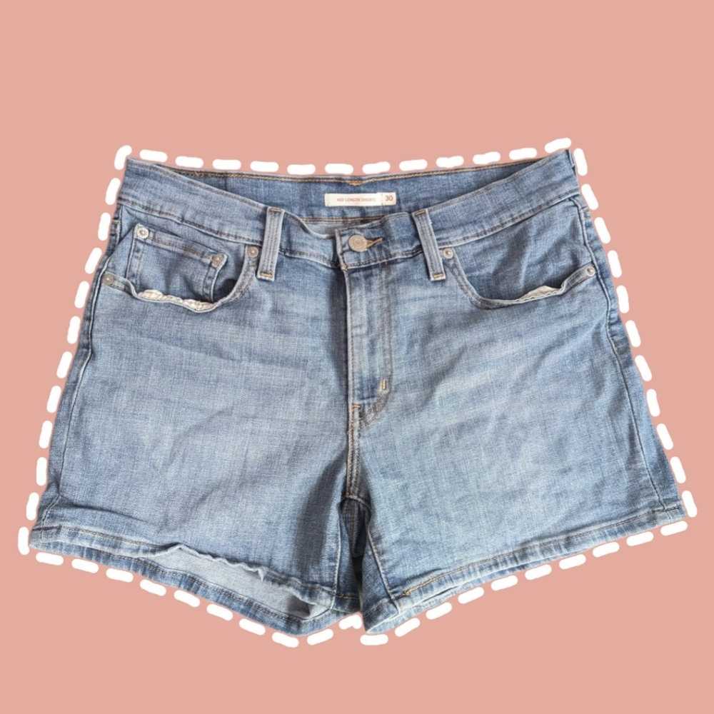 Levi's Blue Jean Shorts High-Waisted Relaxed Fit